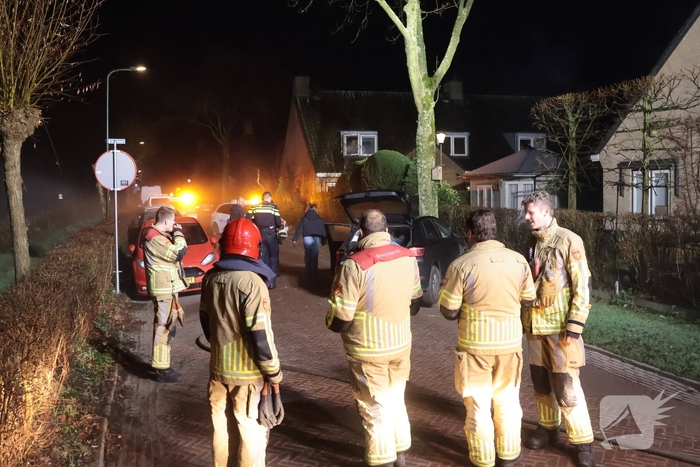 Auto botst tegen boom in de nacht