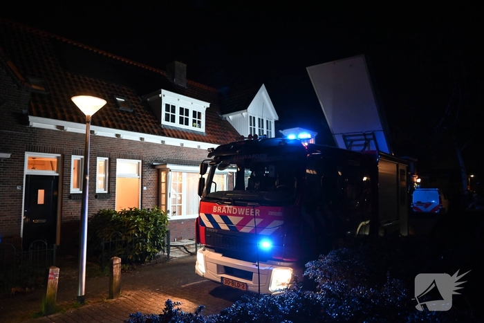 Lichte rookontwikkeling bij brand in bijgebouw