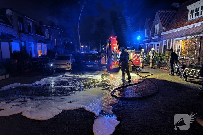 Lichte rookontwikkeling bij brand in bijgebouw