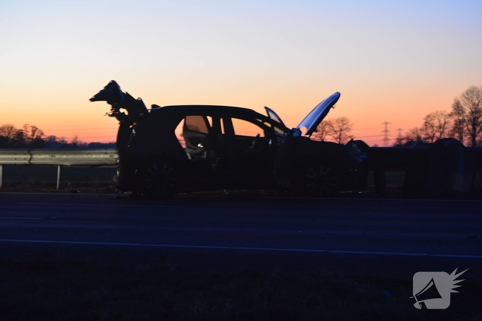 Verkeersongeval door loslopende hond op snelweg