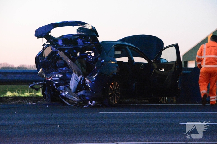 Verkeersongeval door loslopende hond op snelweg