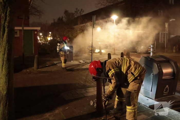 Brand in ondergrondse afvalcontainer