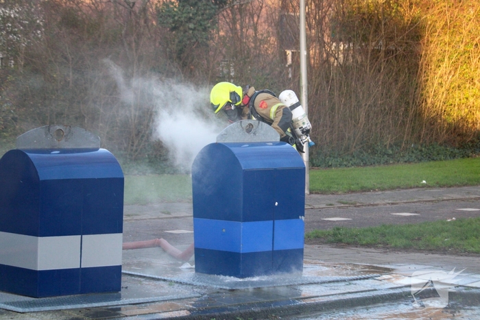 Brand in ondergrondse container door vuurwerk