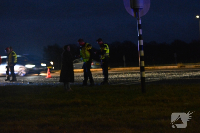 Auto op de kop na ongeval