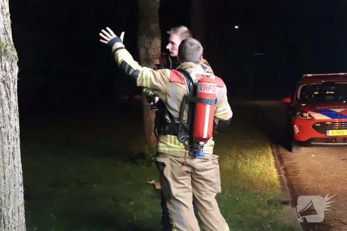 Forse brand in achtertuin woning