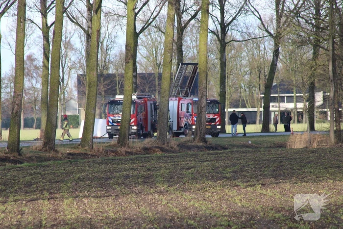 Bestuurder overleden na crash tegen boom, auto volledig uitgebrand
