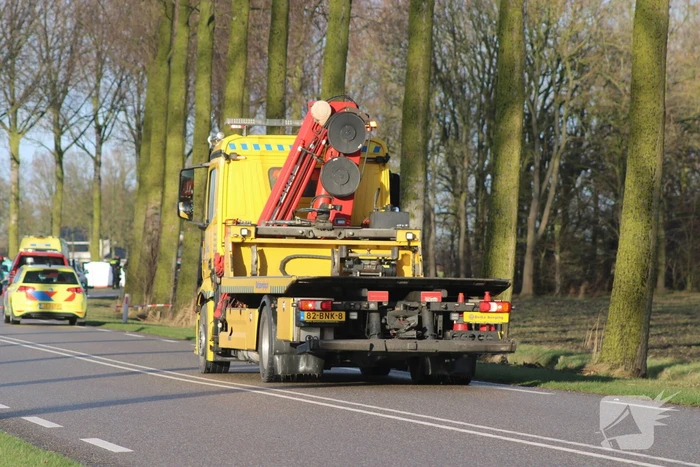 Bestuurder overleden na crash tegen boom, auto volledig uitgebrand