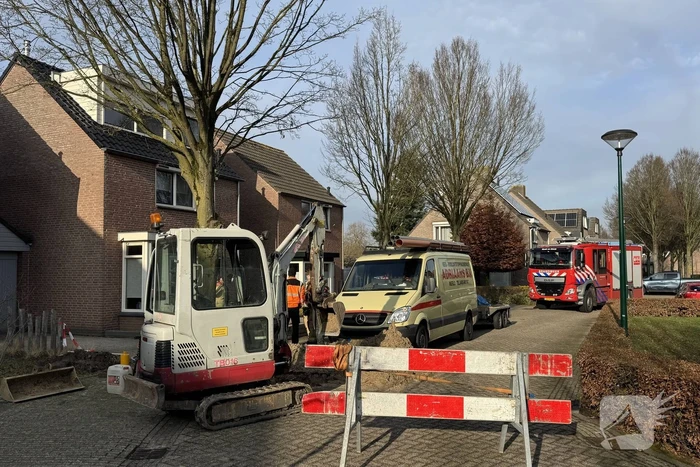 Gaslek gedicht tijdens graafwerkzaamheden
