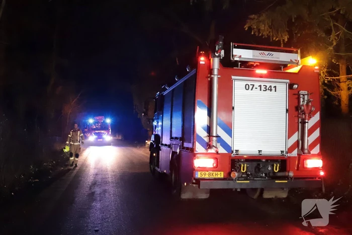 Brand in schoorsteen van villa