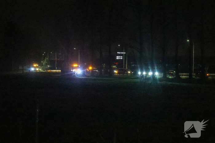 Bestelbus botst tegen boom