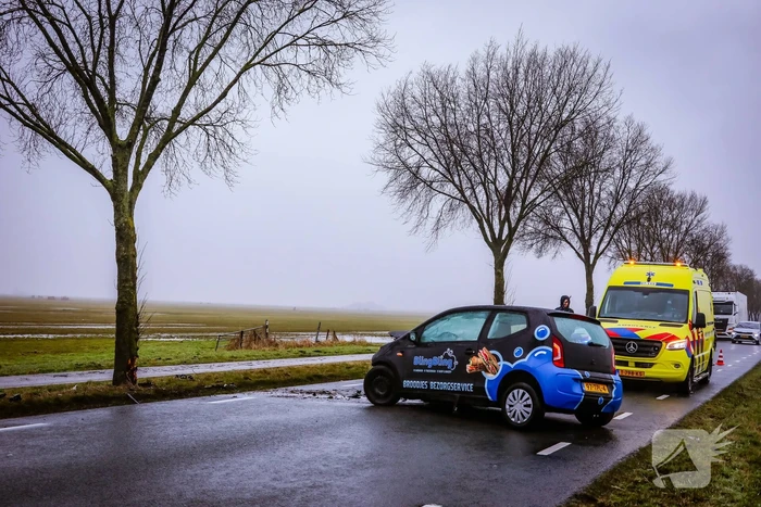 Automobilist botst tegen boom na ongeval