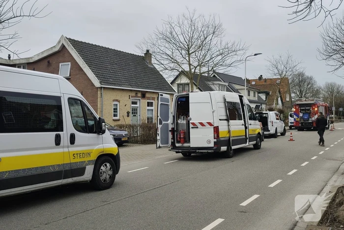 Gasleiding geraakt tijdens werkzaamheden