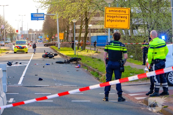 Zware aanrijding tussen motorfiets en fatbike