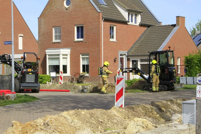 Gasleiding geraakt tijdens graafwerkzaamheden