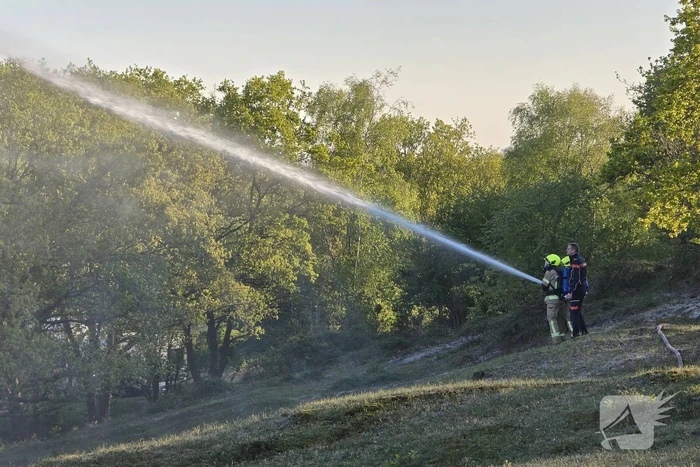 Oefening brandbestrijding in Vrouwenpolder