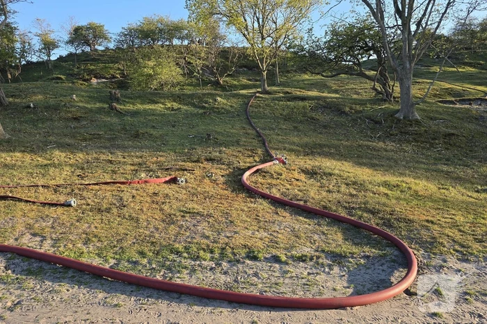 Oefening brandbestrijding in Vrouwenpolder