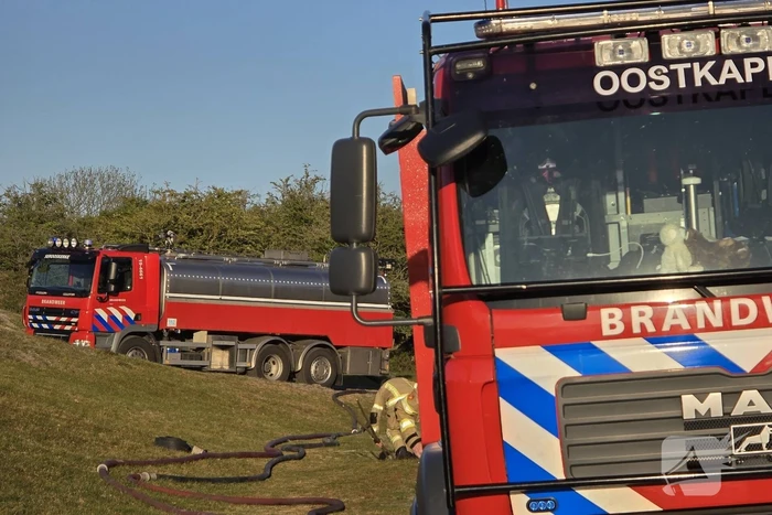 Oefening brandbestrijding in Vrouwenpolder