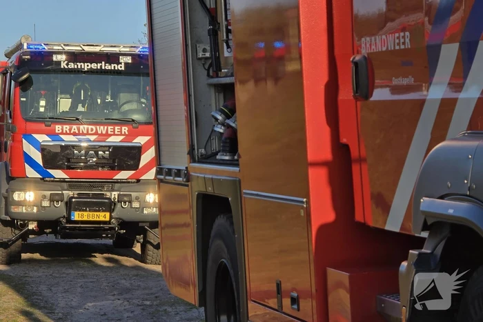 Oefening brandbestrijding in Vrouwenpolder