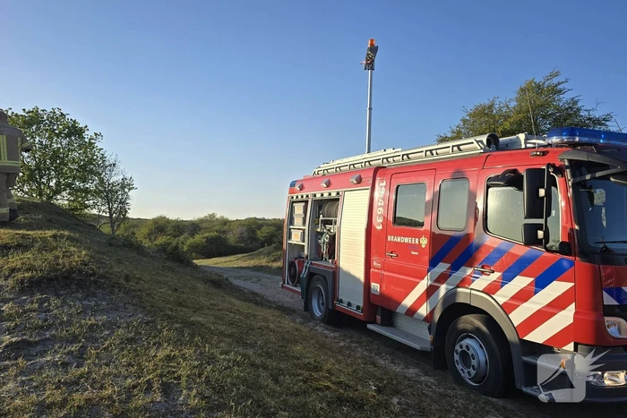 Oefening brandbestrijding in Vrouwenpolder