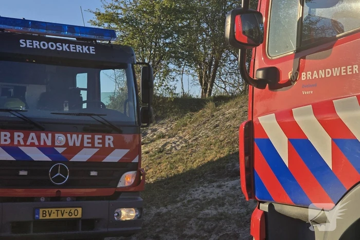 Oefening brandbestrijding in Vrouwenpolder