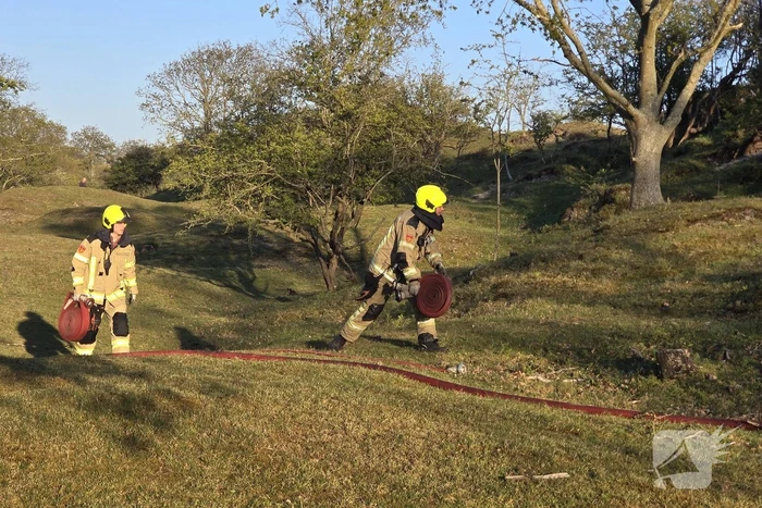 Oefening brandbestrijding in Vrouwenpolder