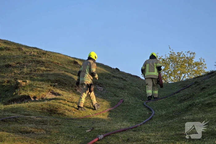 Oefening brandbestrijding in Vrouwenpolder