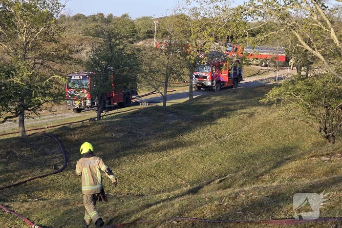 Oefening brandbestrijding in Vrouwenpolder