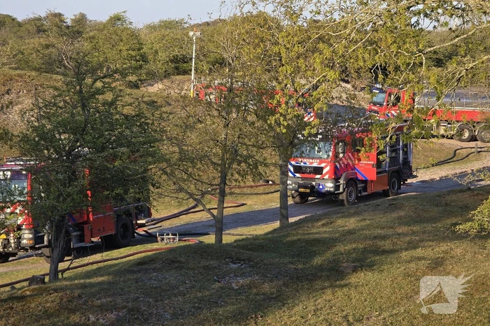 Oefening brandbestrijding in Vrouwenpolder