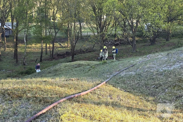 Oefening brandbestrijding in Vrouwenpolder