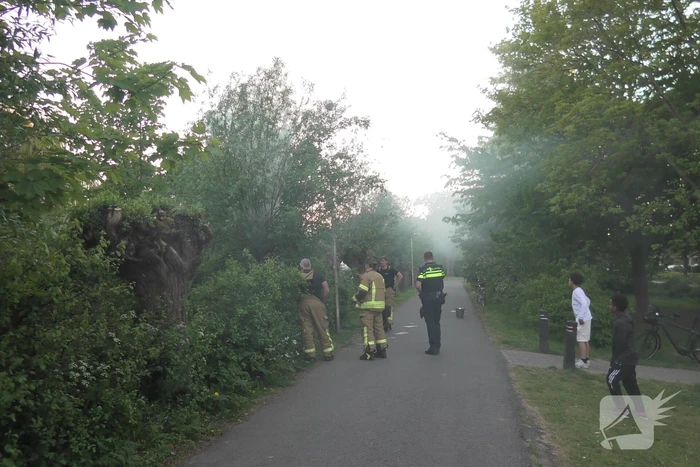 Brand in berm en boom bestreden door brandweer