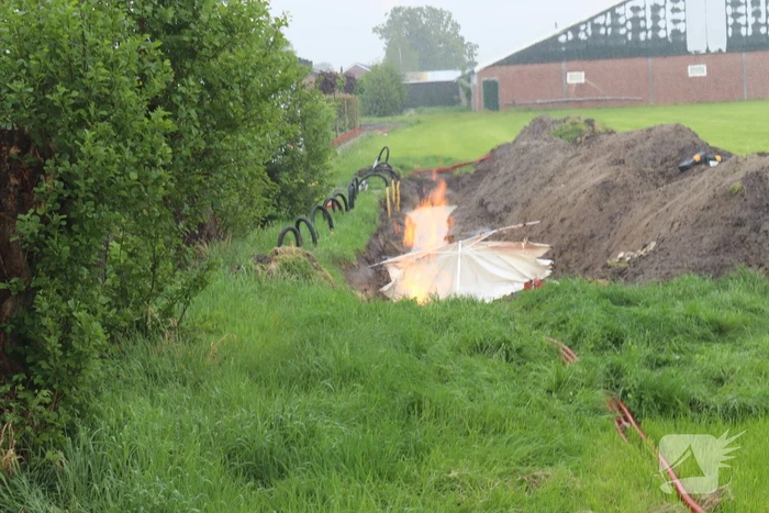 Gaslekkage veroorzaakt brand tijdens werkzaamheden
