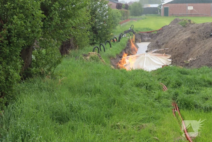 Gaslekkage veroorzaakt brand tijdens werkzaamheden