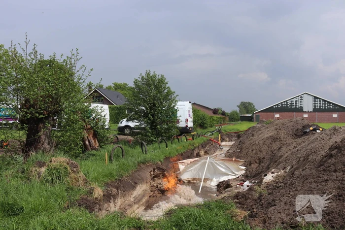 Gaslekkage veroorzaakt brand tijdens werkzaamheden