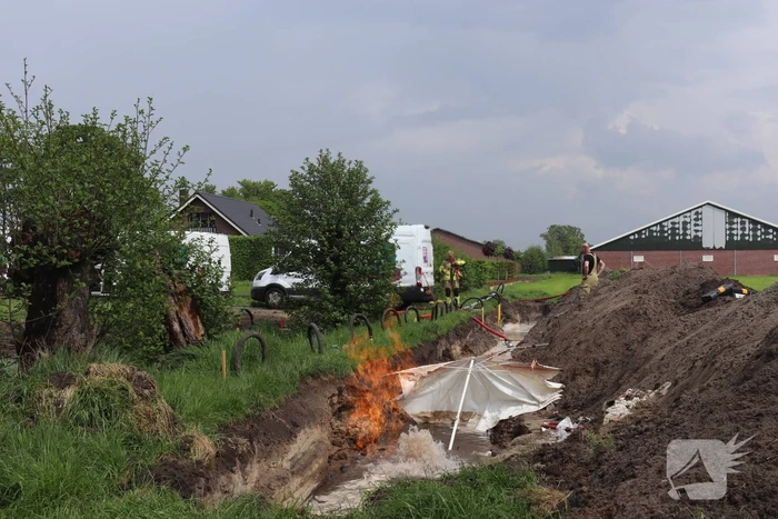 Gaslekkage veroorzaakt brand tijdens werkzaamheden