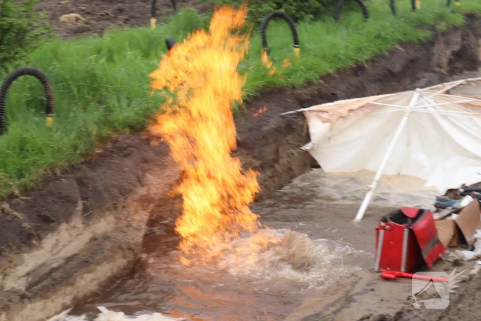 Gaslekkage veroorzaakt brand tijdens werkzaamheden