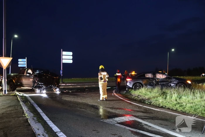 Verkeersongeval met twee voertuigen