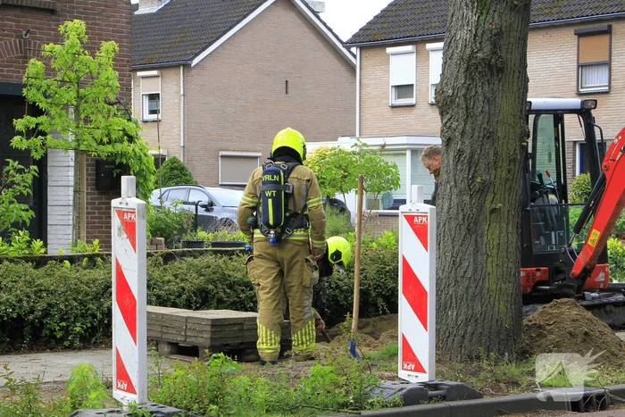 Gaslek ontdekt tijdens werkzaamheden