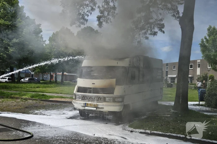Brand in camper leidt tot snelle brandweeractie