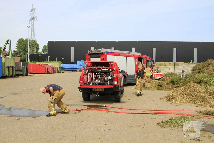 Buitenbrand veroorzaakt door hooibroei