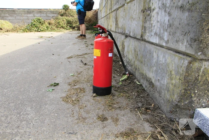 Buitenbrand veroorzaakt door hooibroei