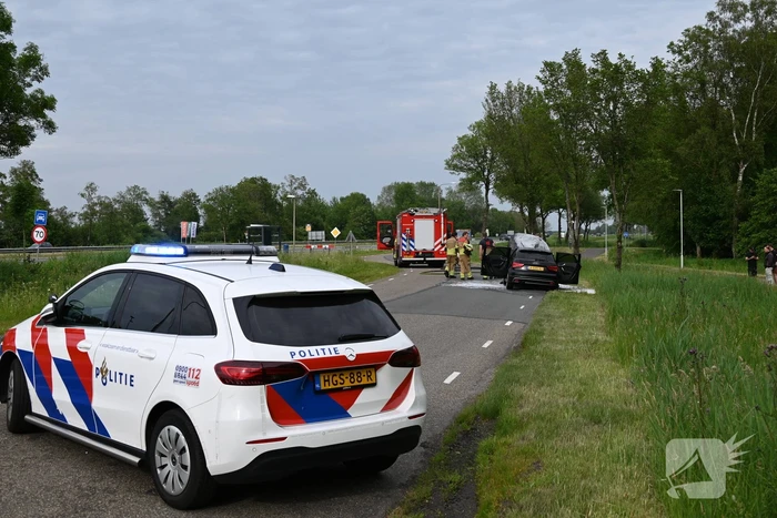 Motorcompartiment verwoest door brand