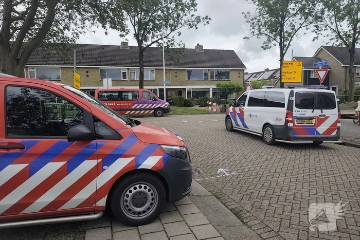 Gas spuit uit kapotte leiding door werkzaamheden