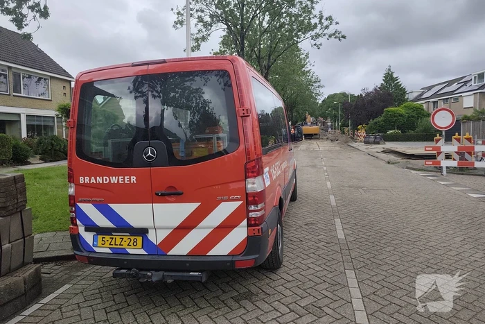 Gas spuit uit kapotte leiding door werkzaamheden