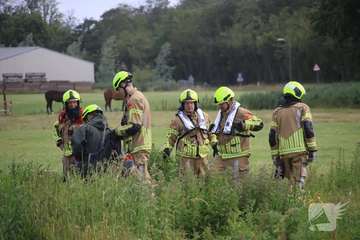Brandweer redt paard uit water