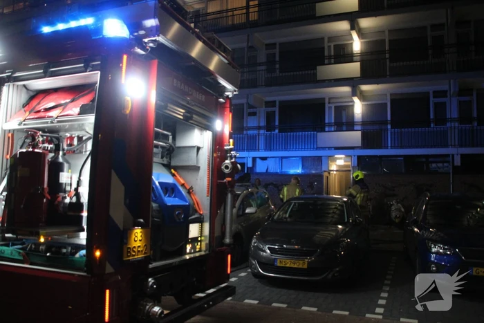 Brand in kelderboxen veroorzaakt flinke rookontwikkeling