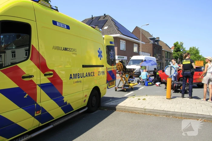 Ongeval tussen auto en motor met gewonde