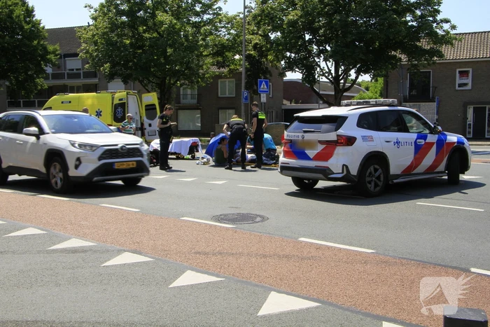 Ongeval tussen auto en motor met gewonde