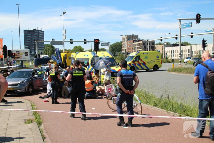 Ongeval tussen scootmobiel en fietser met gewonden
