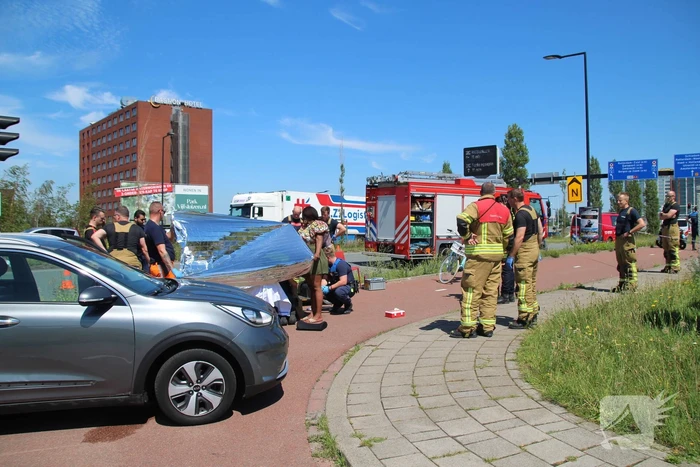Ongeval tussen scootmobiel en fietser met gewonden