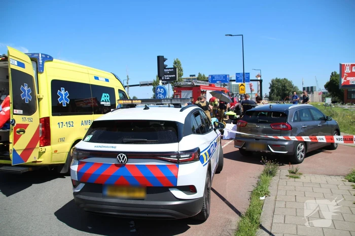 Ongeval tussen scootmobiel en fietser met gewonden